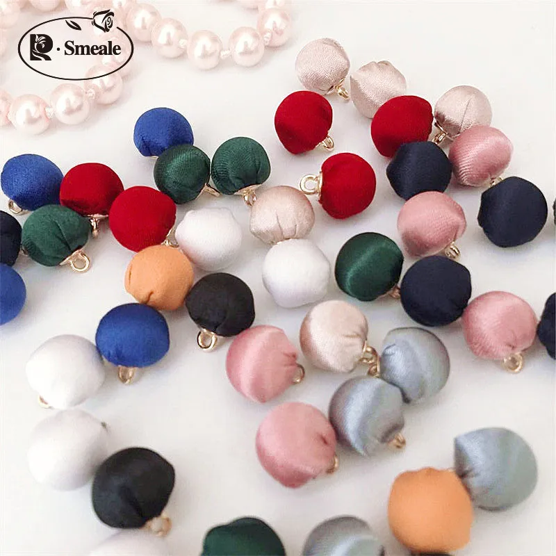 Round Shape Satin Cloth Buckle Colorful High-quality Metal Buttons Wedding Dress Back Chest Decoration RS2769 | Дом и сад