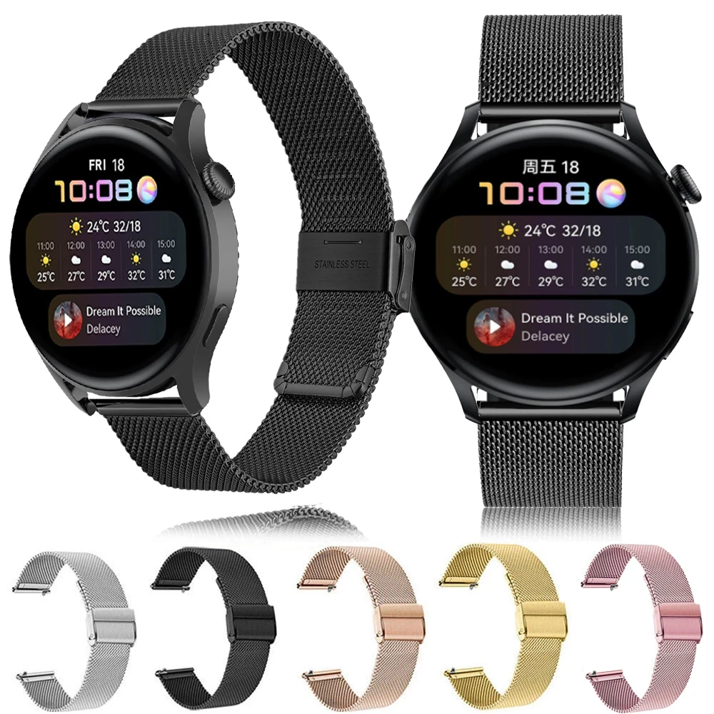 

Metal mesh belt Milanese Strap For Huawei Watch 3 band for Huawei Watch3 GT 2e GT2 46mm Pro Bracelet Replace Watchbands