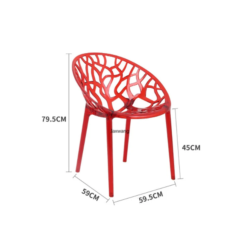 

Nordic Dining Chairs Creative Dining Chair Simple House Plastic Crystal Transparent Pattern Personalized Chair Hollow Leaf Chair