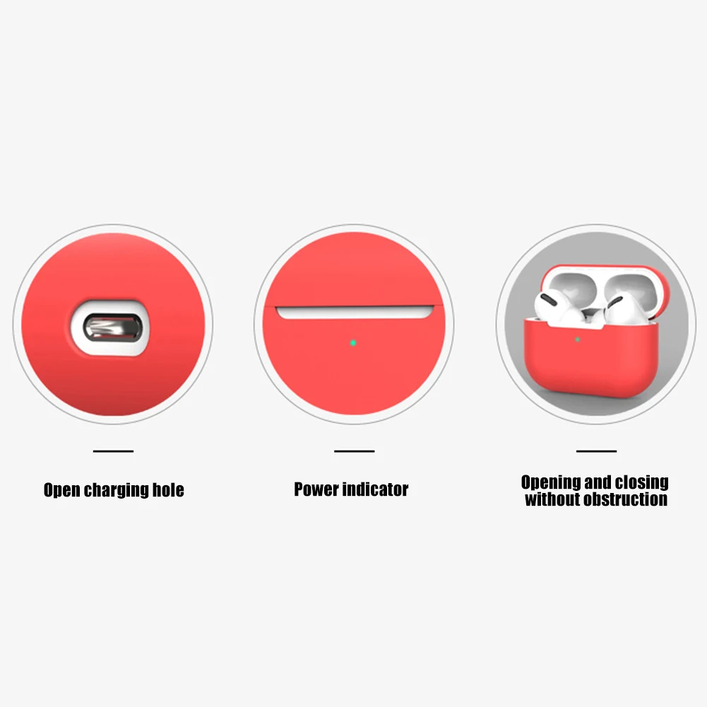 Защитный чехол для AirPods Pro 3 красный черный белый силиконовый портативный