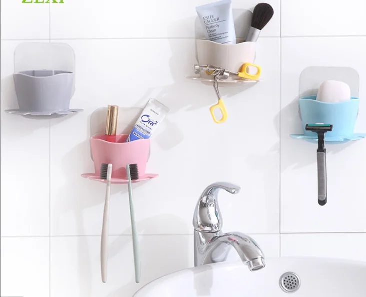 Ванная комната мощная Полка на присоске пластиковая Многофункциональная