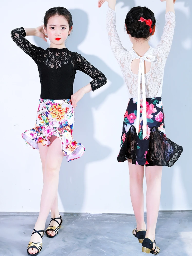 Юбка и топ для латиноамериканских танцев с принтом девушек | Тематическая одежда