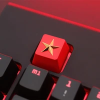 pentagram design model medal red flag esc cherry mx keycap zinc aluminum alloy mechanical keyboard keycaps