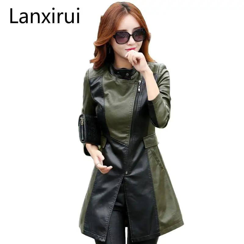 Осенние кожаные куртки для женщин зимние размера плюс тонкий дамы из