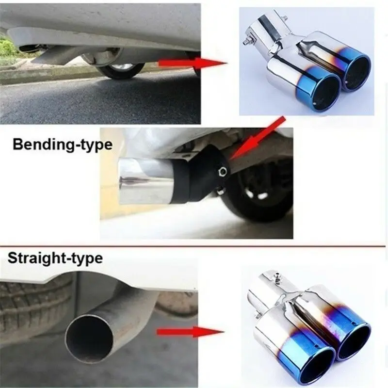 Универсальный глушитель для автомобиля круглый наконечник из нержавеющей стали