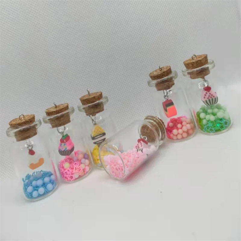 

10 шт. подвеска на удачу поделки пайетки очаровательные стеклянные бутылки желаний Открытие Ювелирные изделия ручной работы «сделай сам» Се...