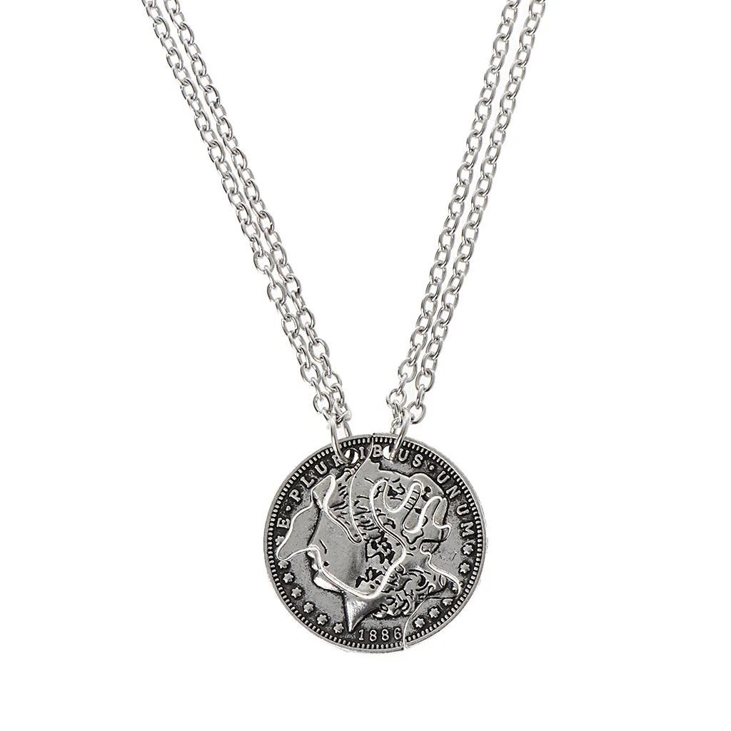 Ожерелье-пазл в форме головы оленя для влюбленных комплект модные ювелирные