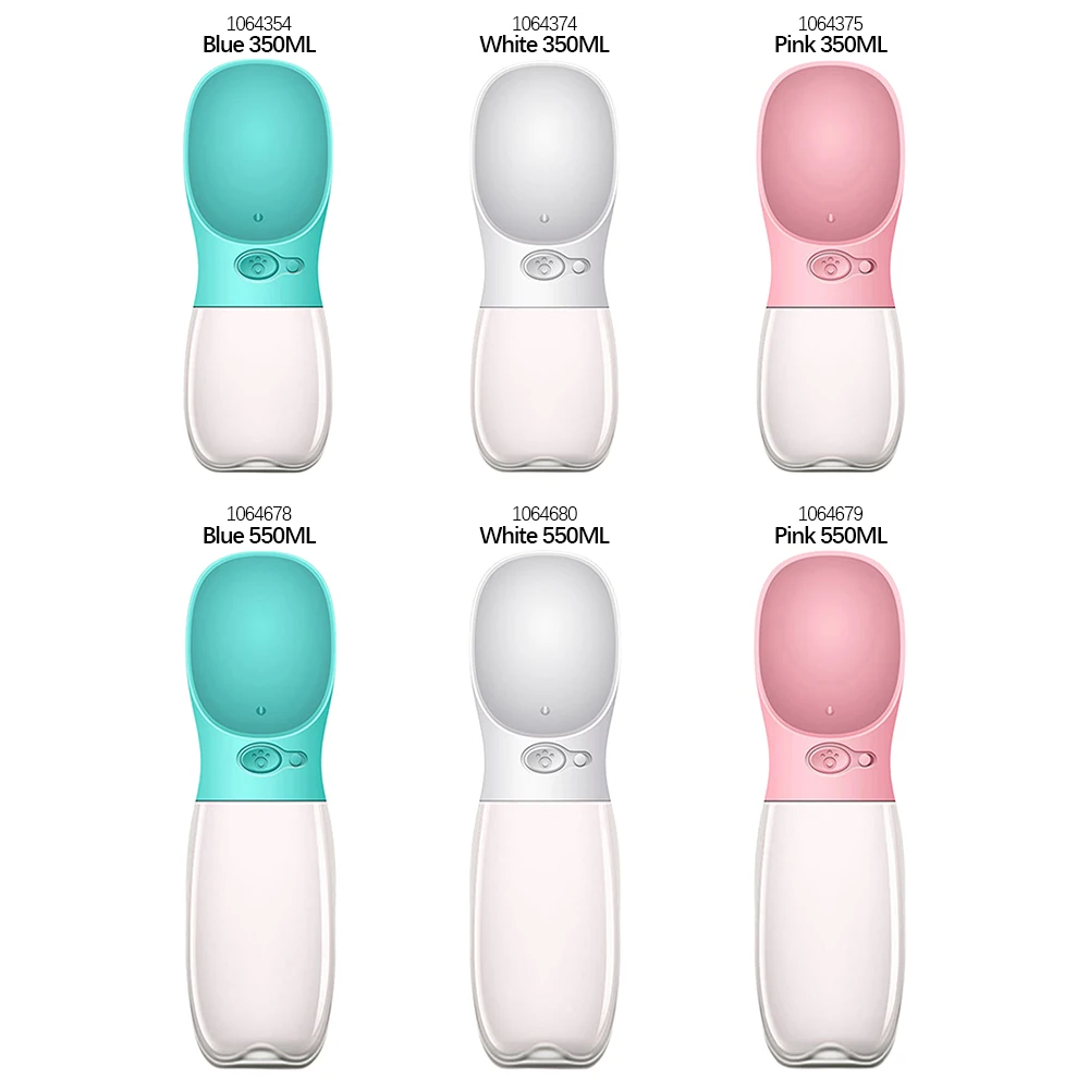 

Portable Pet Dog Water Bottle Outdoor Small Large Dogs Drinking Bowls Food Feeders Pet Supplies Water Dispenser Bowl 350/550ML