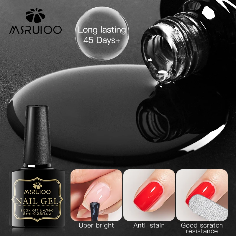 

MSRUIOO Super Top Coat Gel Nail Polish Transparent Soak Off UV LED Nail Art Gel Varnish Quickly Dry No Wipe Function Gel