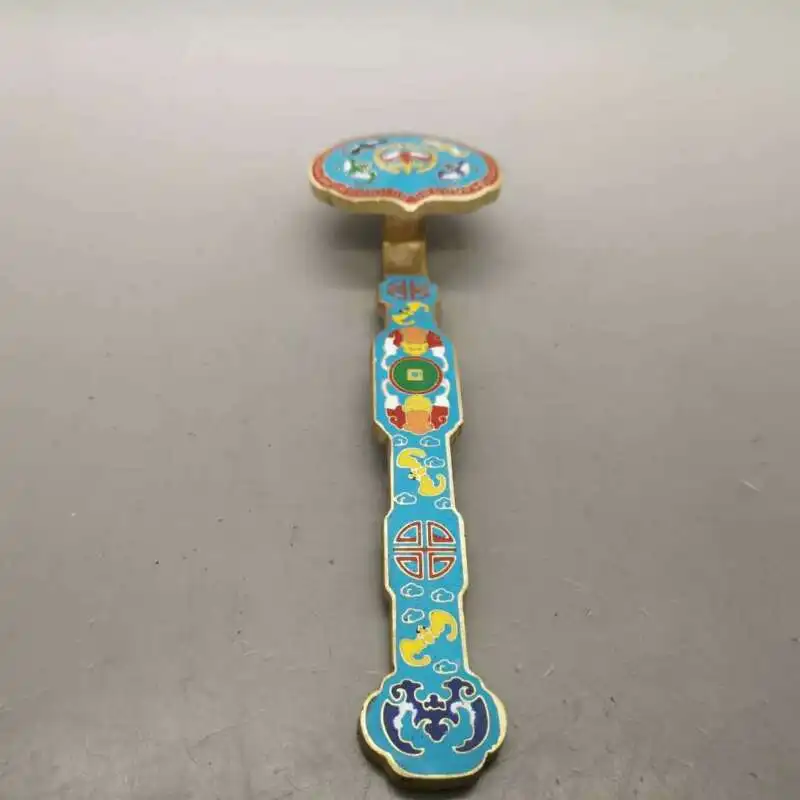 

Chinese pure brass Cloisonne Ruyi crafts statue Ornaments