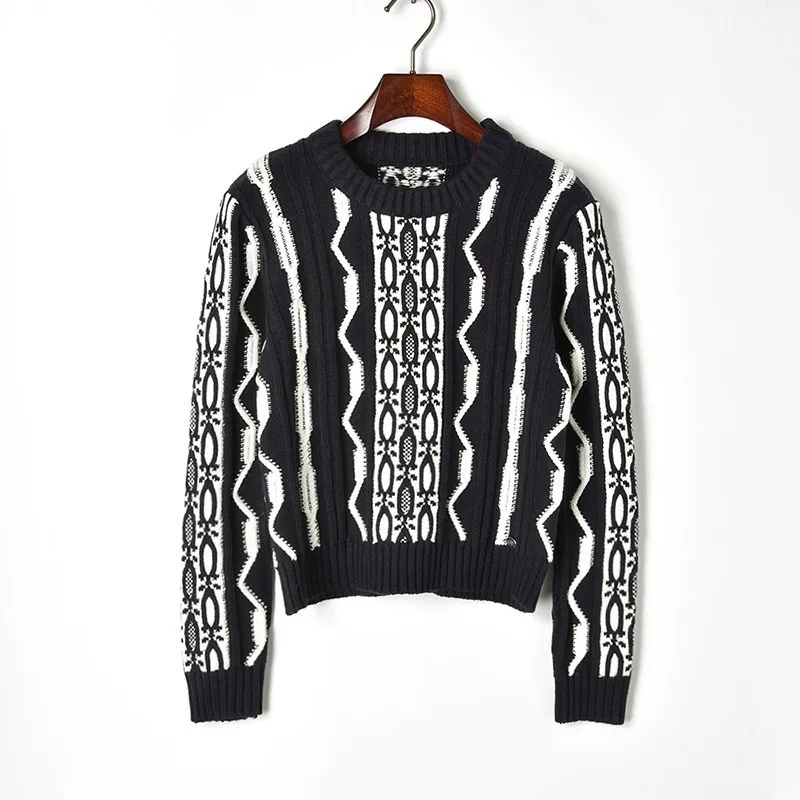 Высокое качество осень зима 2018 новый модный подиумный свитер женский круглый