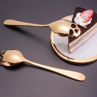 stainless steel coffee spoon skull shape dessert spoon food grade ice cream candy tea spoon tableware