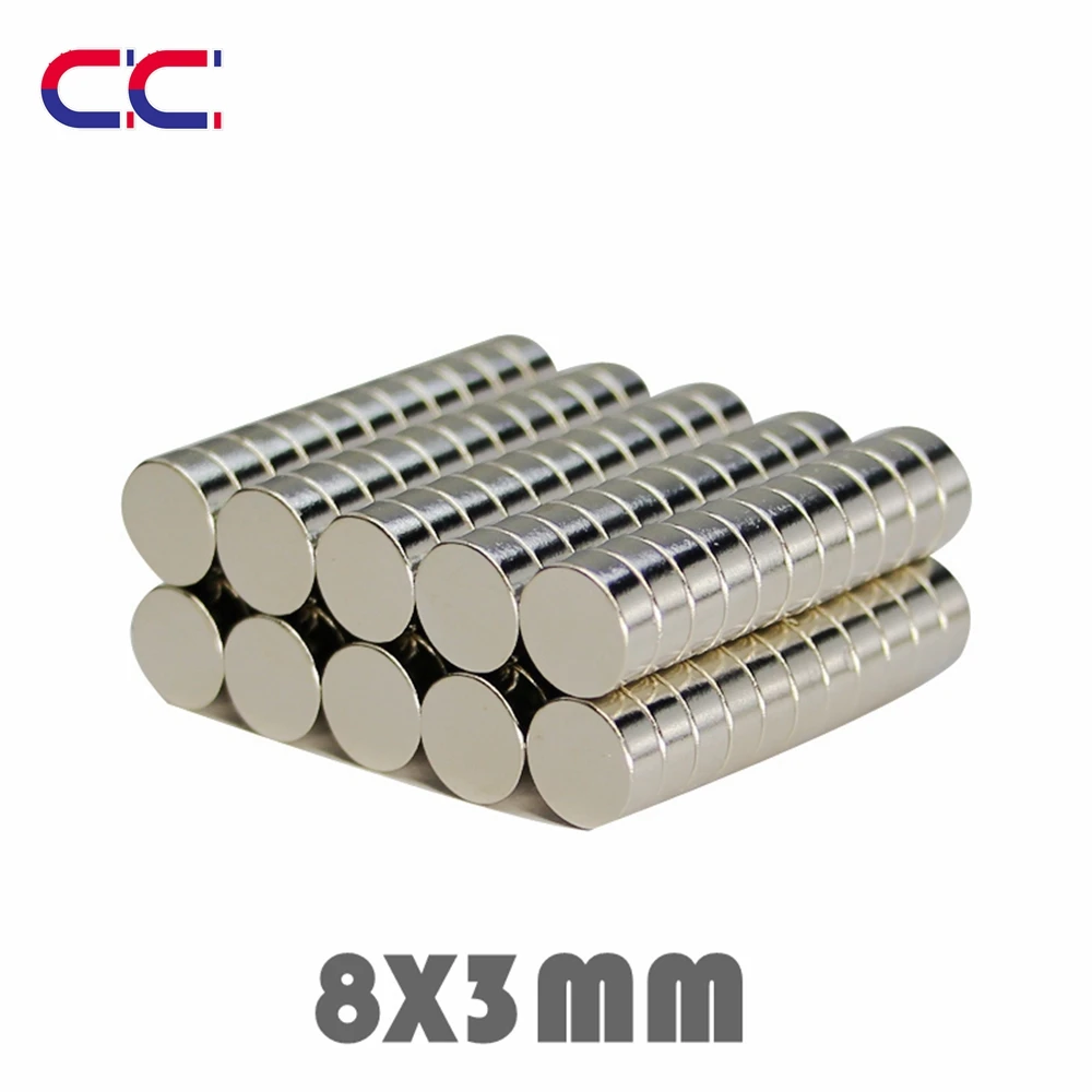 50/100 шт 8x3 мм Неодимовый Магнит Сильные круглые магниты N35 диск 8*3 поисковый магнит