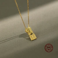 factory price 100 925 sterling silver fashion minimalism necklace chain head design peace sign all match female jewelry
