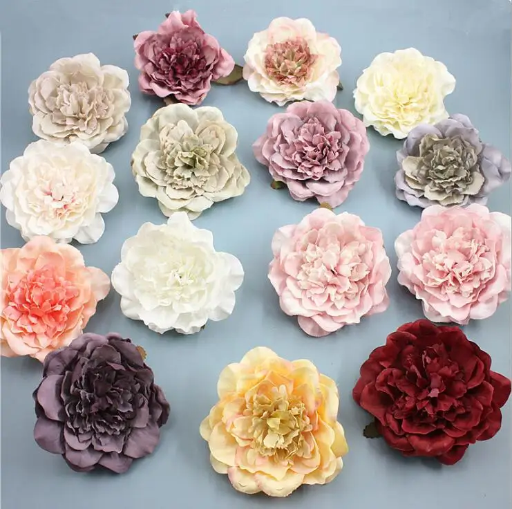 Большой винтажный пион 9 см шелковые цветы 5 шт. домашнее свадебное украшение Diy