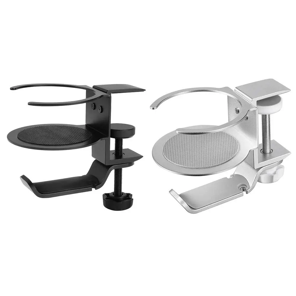 

2 In 1 PC Gaming Headset Stand 360 Rotating Headphone Water Cup Holder With 2 Cable Collection Universal Desktop Clip