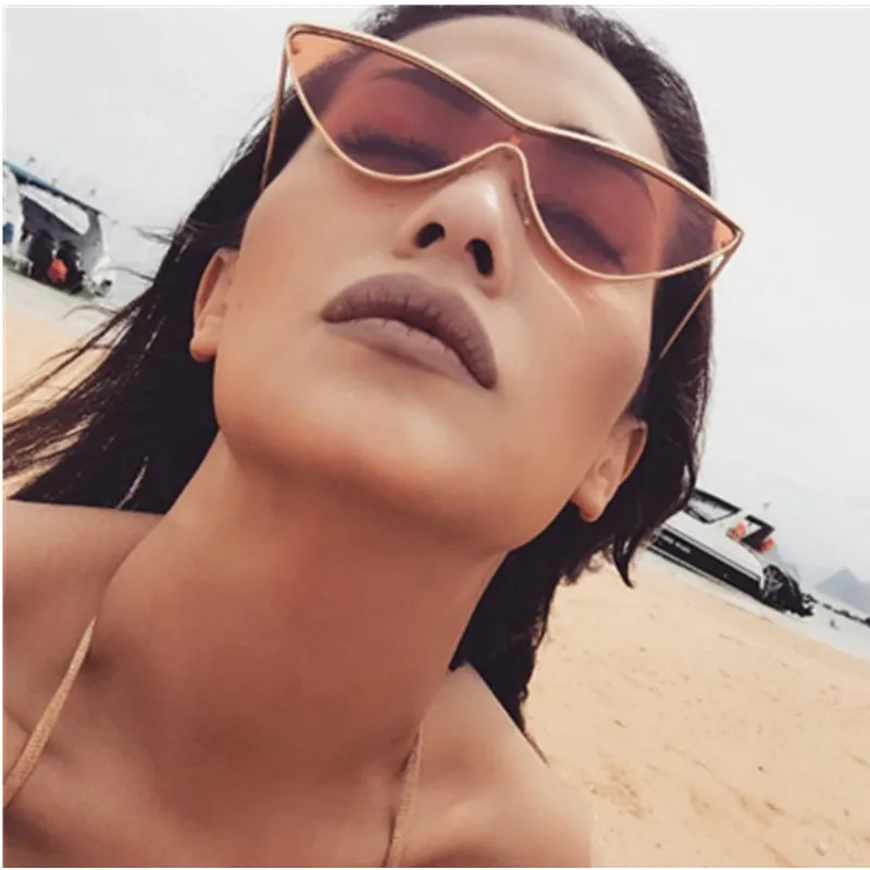 

Cute Sexy Cat Eye One Piece Sunglasses Women Retro Small Black Red Pink Cateye Sun Glasses Female Vintage Shades For Women