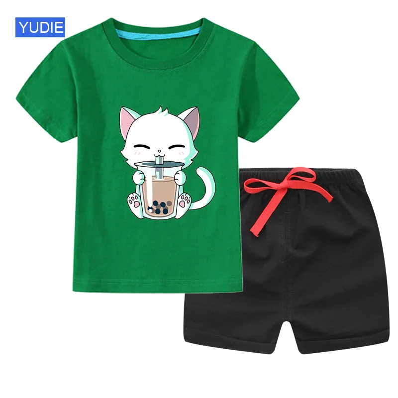 

Baby Boys and Girls Clothes Set Summer Kids Clothes Short Sleeve T-shirt+Shorts 2-piece Suit Printed Clothes Newborn Sport Suits