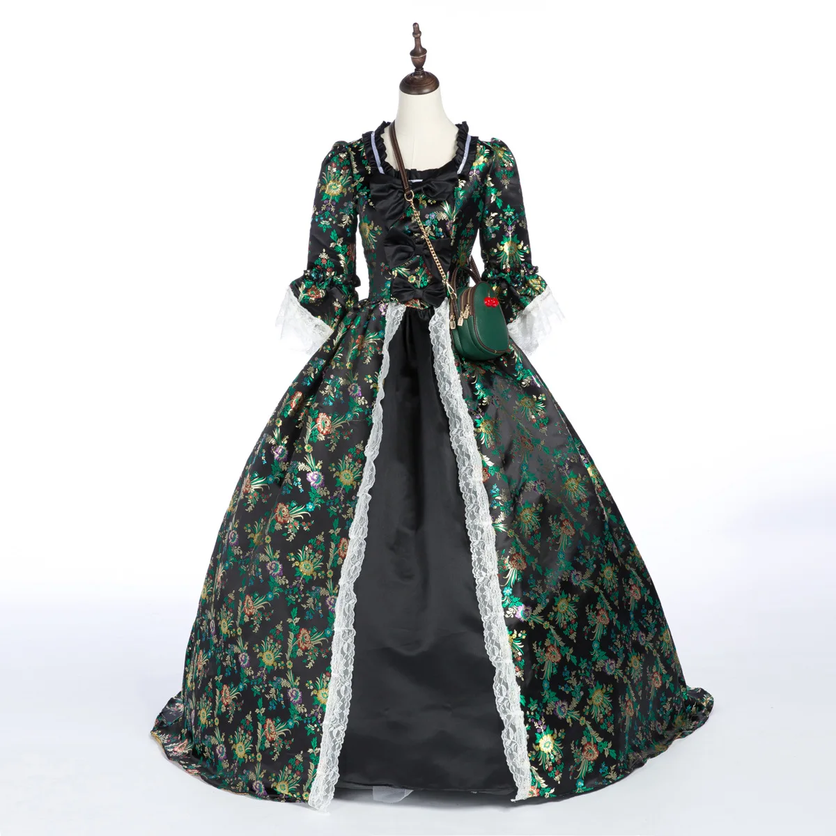 

Halloween Women's European Medieval Victorian Lace Print Vintage Court Dress Cosplay Princess Dress Masquerade Dress Tea Party