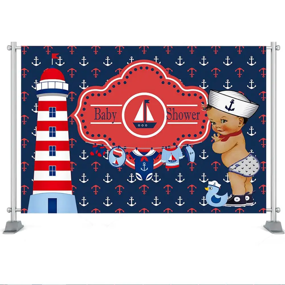 Фон для фотостудии с изображением морского якоря матросского мальчика