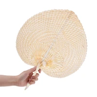 summer cooling fan pure natural handmade diy heart shaped bamboo woven fan artificial bamboo woven cooling fan home decoration