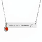 Персонализированные хрусталь камень пользовательские ожерелья гравировка имени идентификационные метки карт из нержавеющей стали цепи черный кожаный шнур веревка ожерелье для подарка на день рождения