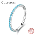 Colusiwei Романтический бирюзовый 925 стерлингового серебра наращиваемых кольцо для женщин Свадебные обручальные кольца для банкета, яркие ювелирные изделия, ювелирные изделия