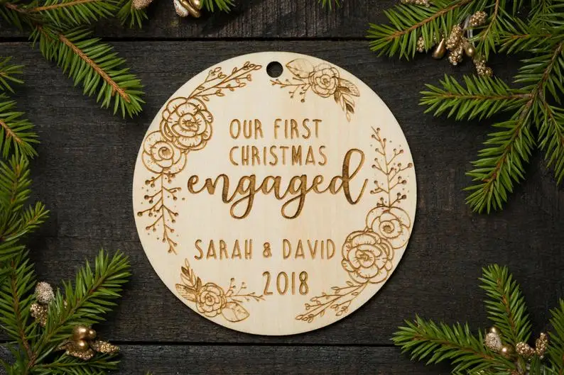 Первое Рождество помолвку орнамент подарок на пара Рождественский Подарок Идея