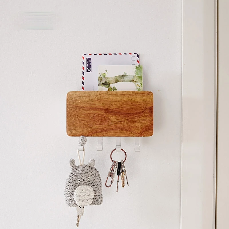 

Ящик для хранения в японском стиле, настенный крючок для ключей, крючок для хранения из массива дерева, деревянный подвесной крючок для крыл...