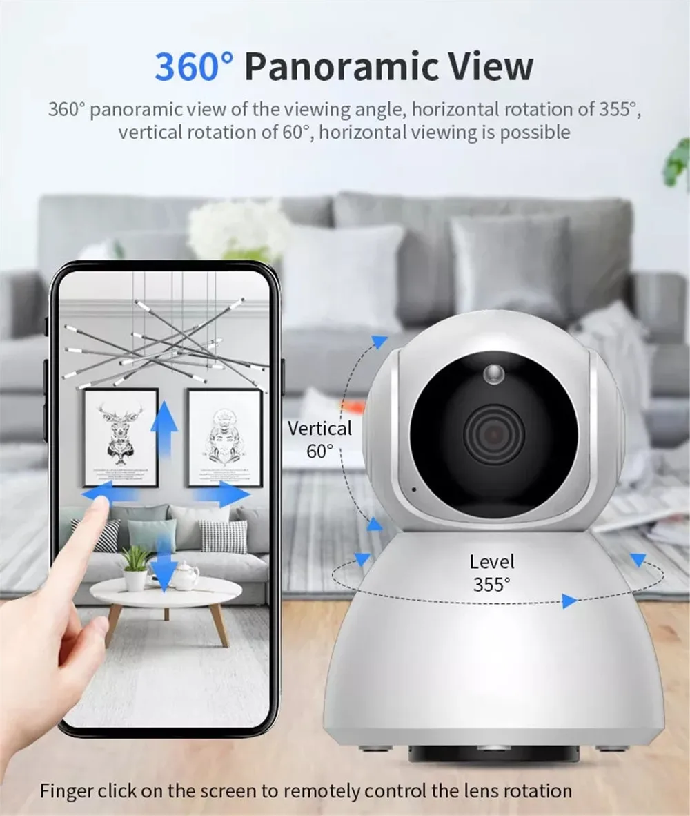 Xiaovv Q8 HD 1080P 360 ° панорамная IP инфракрасная камера ночного видения с функцией обнаружения панорамная камера детский спальный монитор