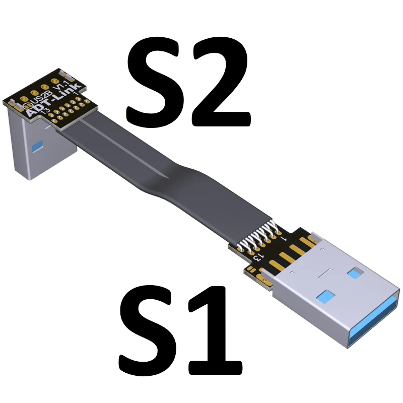 USB ленточный кабель плоский экранирующий EMI 3 0 90 градусов коннектор вверх и вниз