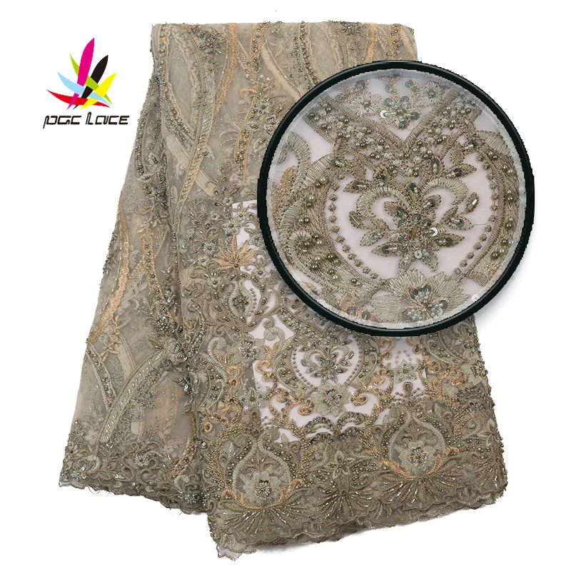 Latest African Guipure Embroidery Beaded Lace Fabric 2019 High Quality Nigerian Sequined French Mesh AMY3058B | Дом и сад