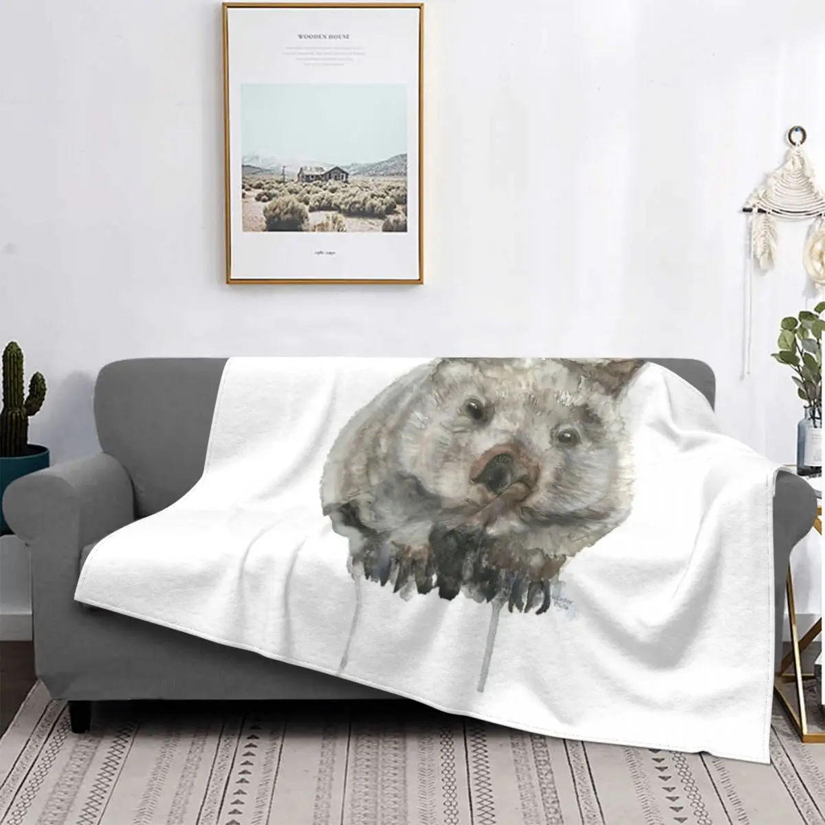 

Wombat-colcha de cama a cuadros para bebé, manta con capucha, 220x240
