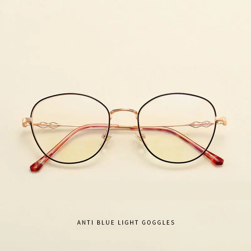

Metal Glasses Frame Unisex Full Rim Eye Glasses Optical Spectacles and Myopia Glasses Anti Blue Ray Spring Hinges