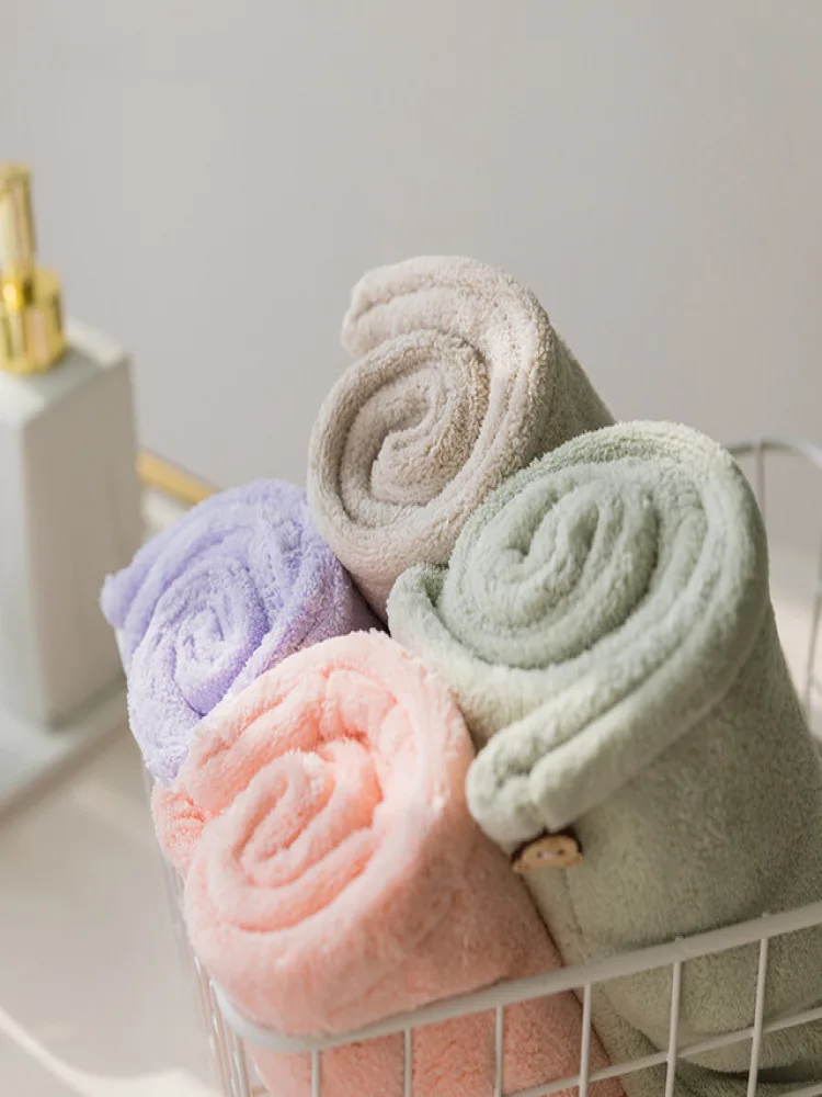 

Bathroom Accessories Woman Speedy Drying Shower Cap Sauna Sleep Bonnet Microfiber Towel For Curly Hair Bath Towel Peaked Cap