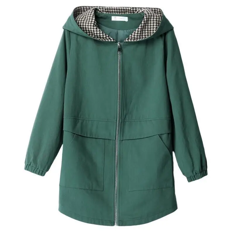 

Double-layer ladies high-end windbreaker women's long spring and autumn new Korean version of small size loose mother coat