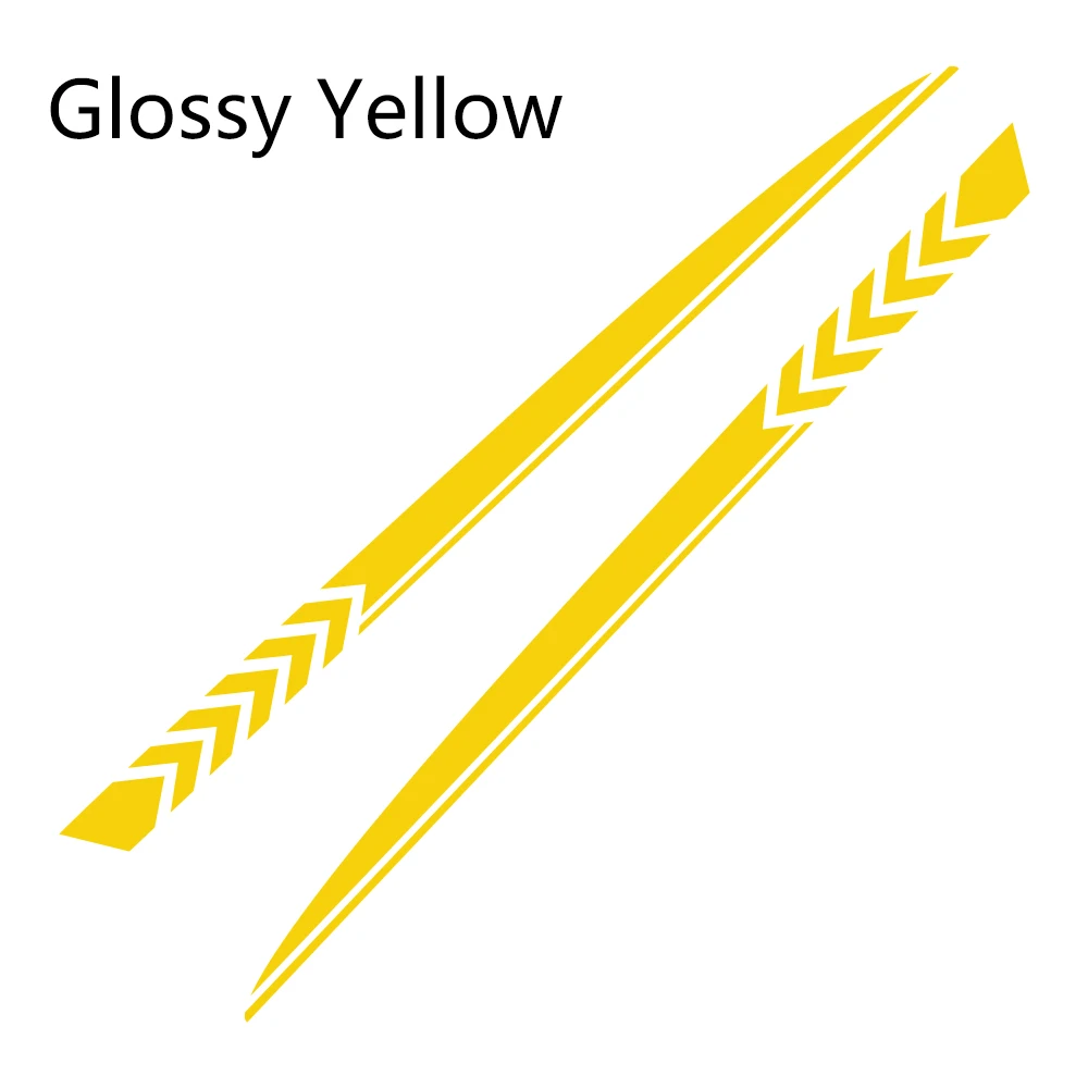 Glossy Yellow 2 шт. для Dodge зарядное устройство автомобильные наклейки спортивный стиль авто длинные боковые полосы виниловые наклейки "сделай сам" пленка автомобильные принадлежности для тюнинга - Название цвета: Glossy Yellow