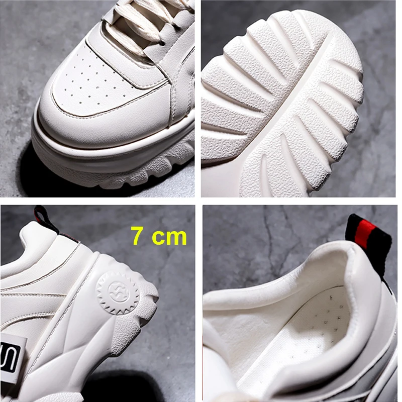 Женские кроссовки на толстой подошве Ulzzang повседневная обувь платформе лоферы