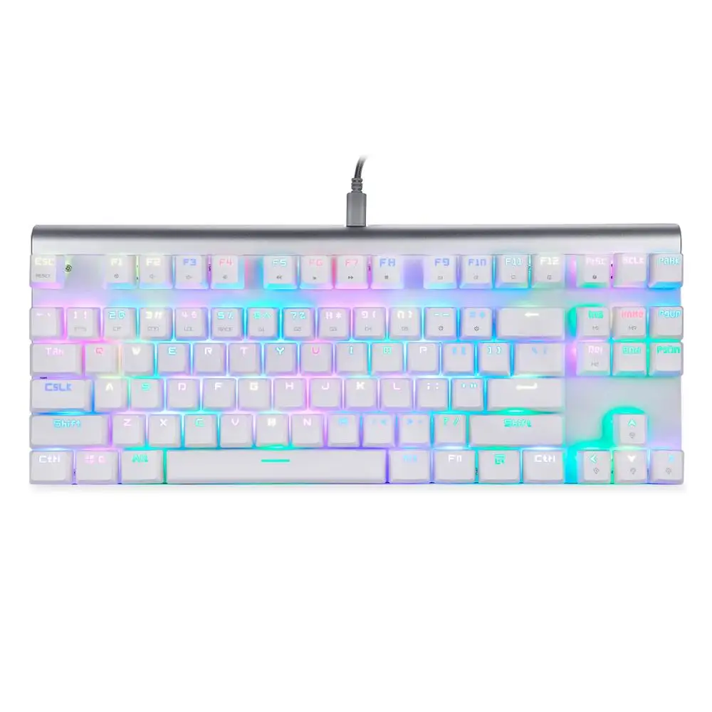 Motospeed CK101 Проводная Механическая клавиатура металлическая 87 клавиш RGB игровая