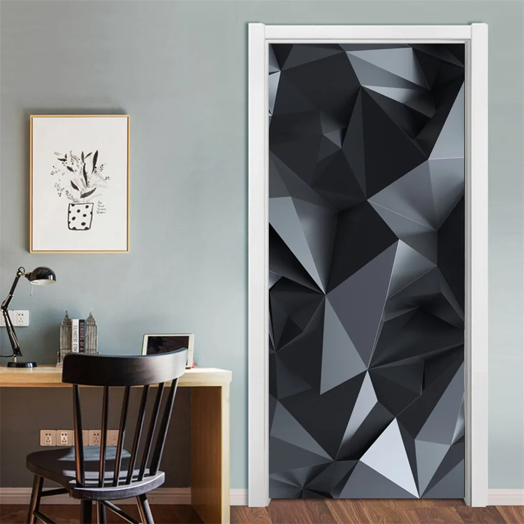 ПВХ самоклеящаяся Спальня 3D геометрическая дверная наклейка сделай сам роспись