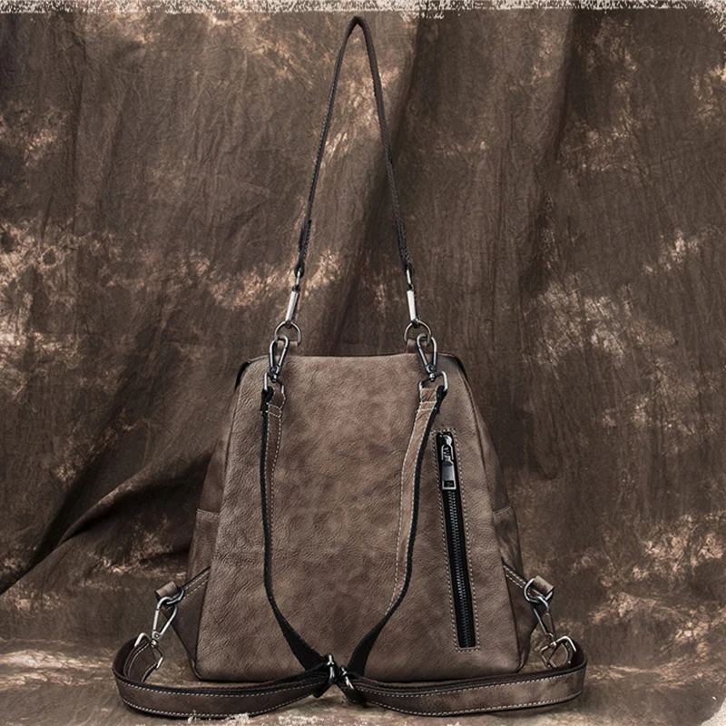 Женский рюкзак из натуральной кожи маленький дорожный ранец для девочек