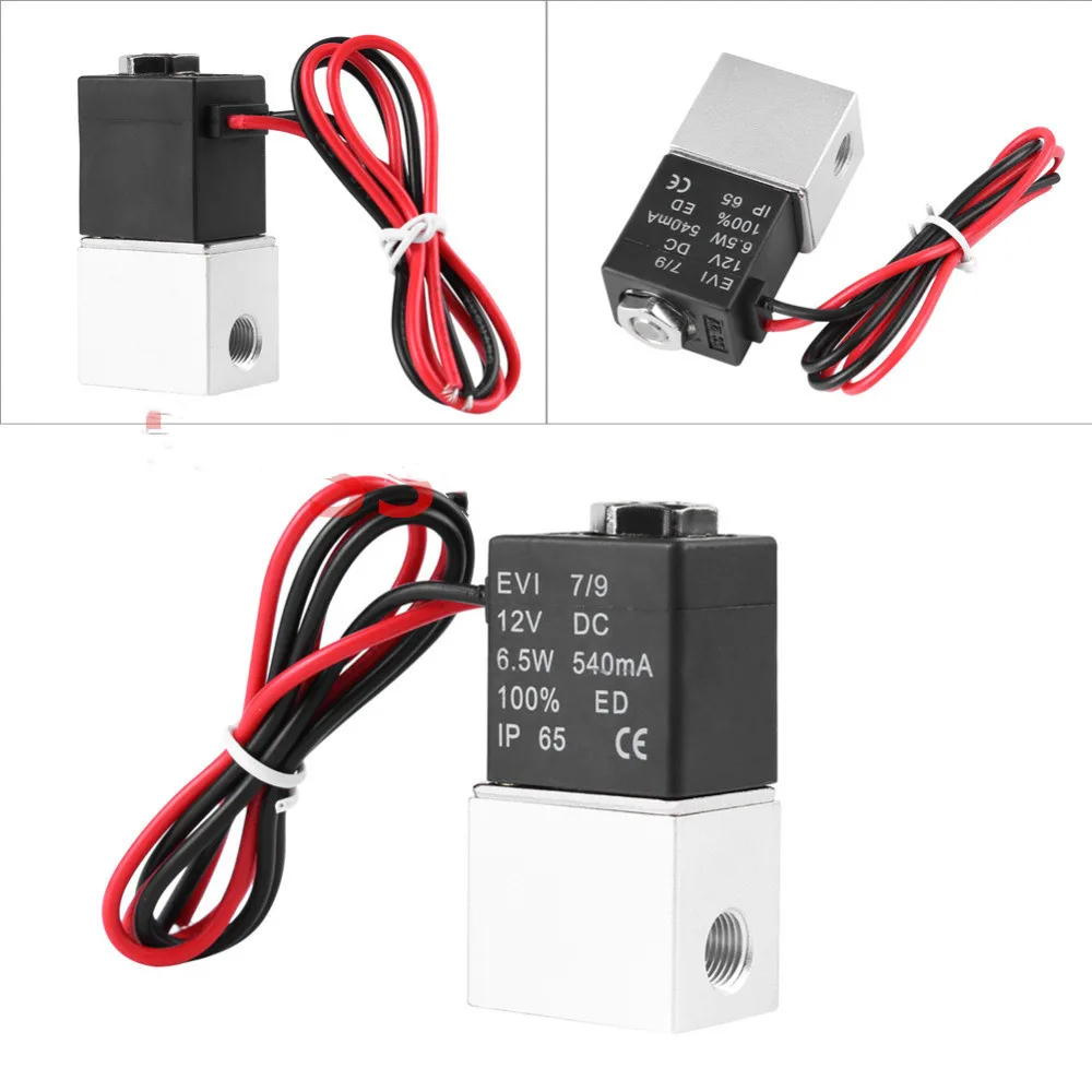 DC 12V электромагнитный клапан 1/4 &quot1/8" 2 Way нормально закрытый прямого действия