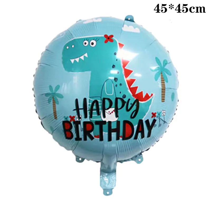 

50pcs Cute Crown Dinosaur foil balloon boys animal balloons childrens dinosaur birthday party jurassic decorations balloons