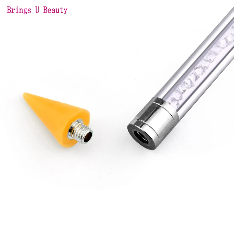 Двусторонняя ручка карандаш для нанесения воска и страз аппликатор с акриловой