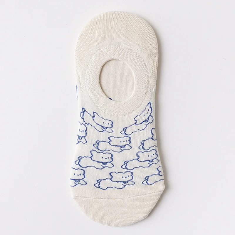 

10pairs/lot Summer Cartoon Japanese Ship Korean Creative Letter Antiskid Invisible Men's Socks Cotton Cherry Smiley Crocodile