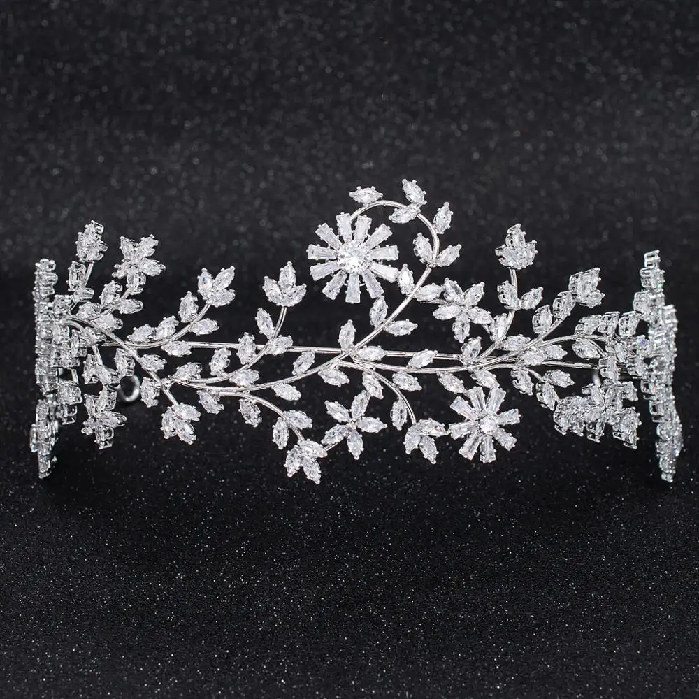 Женская Мягкая повязка на голову обруч с кристаллами и фианитами свадебный