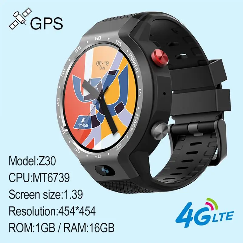 Black 1G-16G 696 Z30 новые умные часы Android 7,1 5MP двойная система 4G Смарт часы телефон фронтальная камера 600 мАч поддержка GPS Wi-Fi сердечного ритма - Цвет: Black 1G-16G