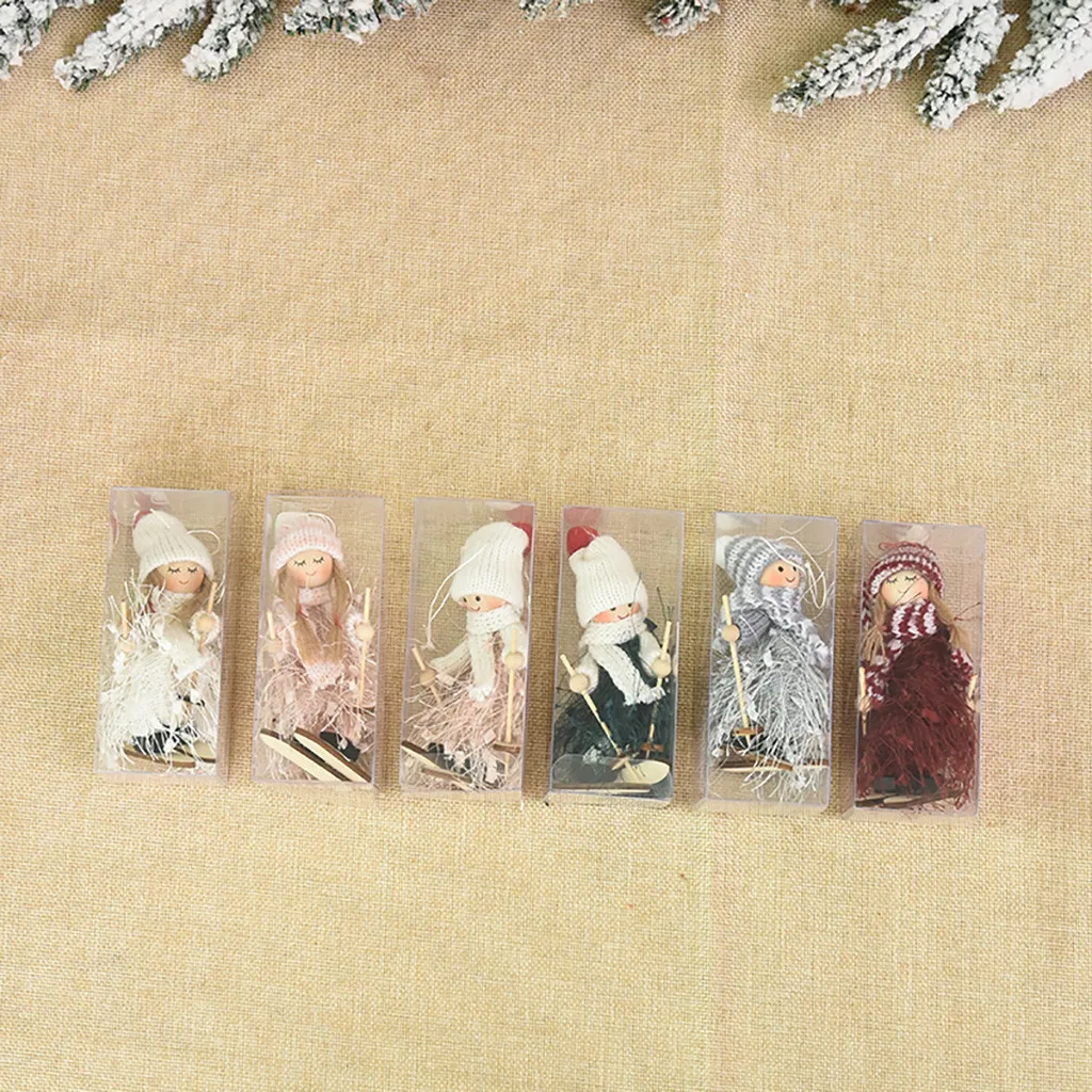 

6PC Christmas Decorations Creative Santa Claus Doll Pendant Christmas Tree Pendant Small Toys Christmas Desk Decorations