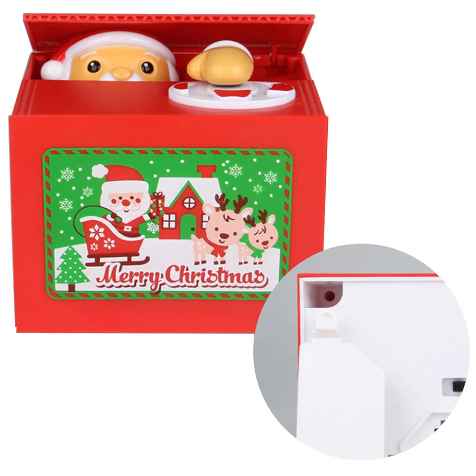 Счастливого Рождества копилка для денег Милая кража монета Санта Копилка-свинья