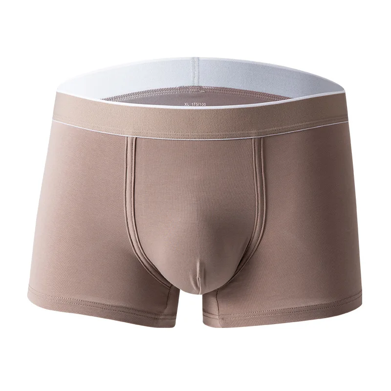 

Winter new men's underwear cotton men's mid waist solid color underwear men's seamless boxer pants